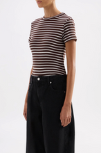 Load image into Gallery viewer, Nude Lucy Organic Stripe Baby Tee - Choc Stripe