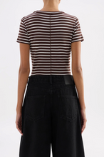 Load image into Gallery viewer, Nude Lucy Organic Stripe Baby Tee - Choc Stripe