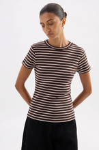 Load image into Gallery viewer, Nude Lucy Organic Stripe Baby Tee - Choc Stripe
