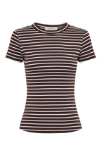Load image into Gallery viewer, Nude Lucy Organic Stripe Baby Tee - Choc Stripe