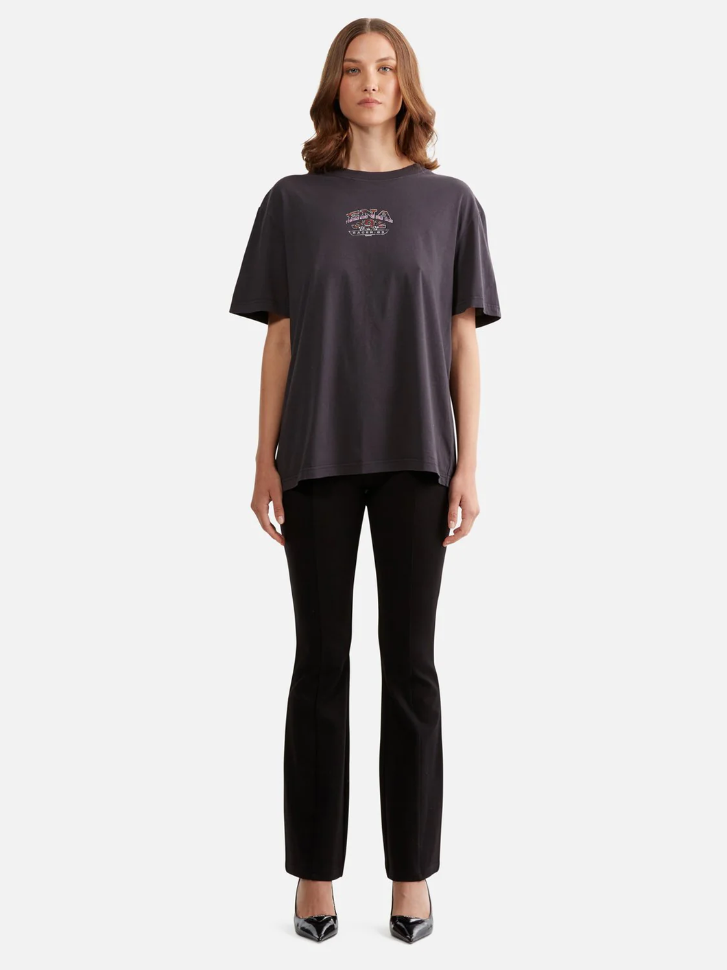 Ena Pelly Luna Oversized Tee Racer Black