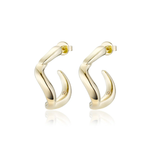 Load image into Gallery viewer, F+H Wave Hoop Earrings Small