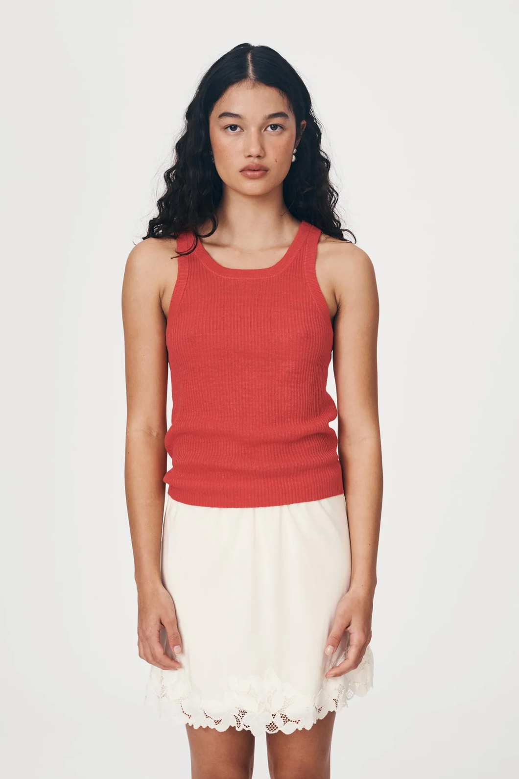 Rowie Hubert Knit Tank - Apple Red