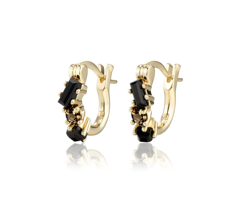 F+H Fantasy Gemstone Huggies Onyx