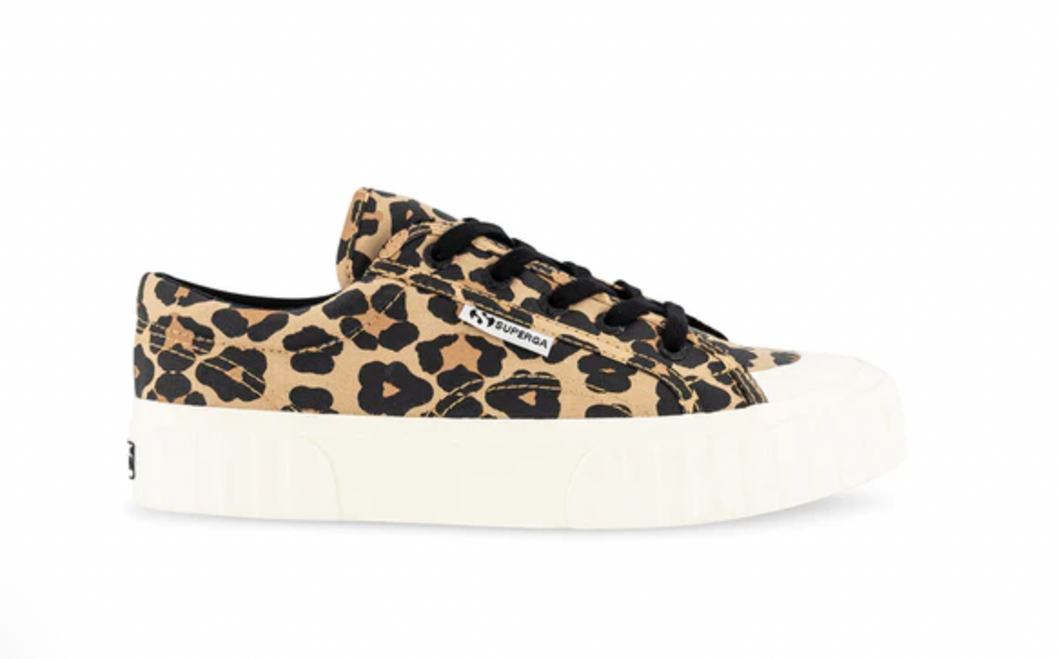 Superga 2630 Stripe Padded Print Leopard Pops Co